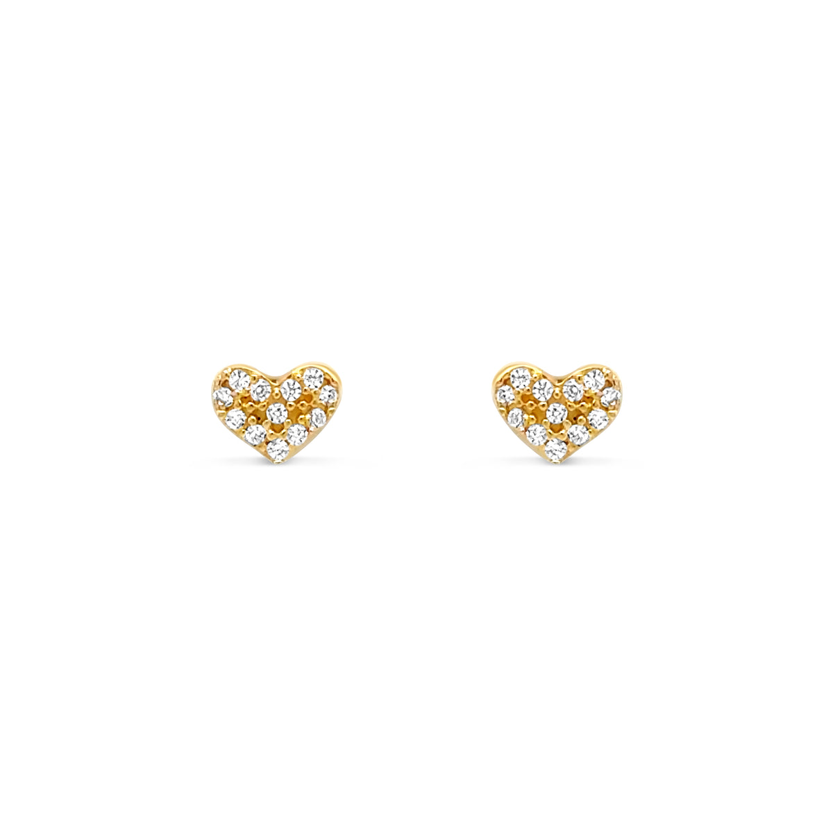 Studs à visser - Or 10K jaune coeur serti de cz 5mm - BOG754