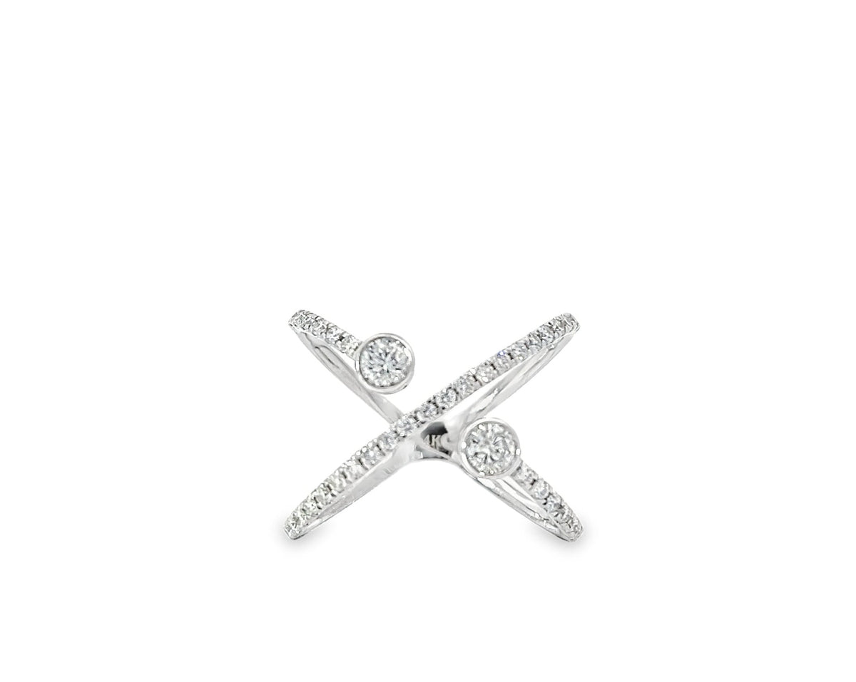 14K WHITE GOLD DIAMOND OPEN CRISS CROSS RING - 0.65 CTW – Kaylah ...