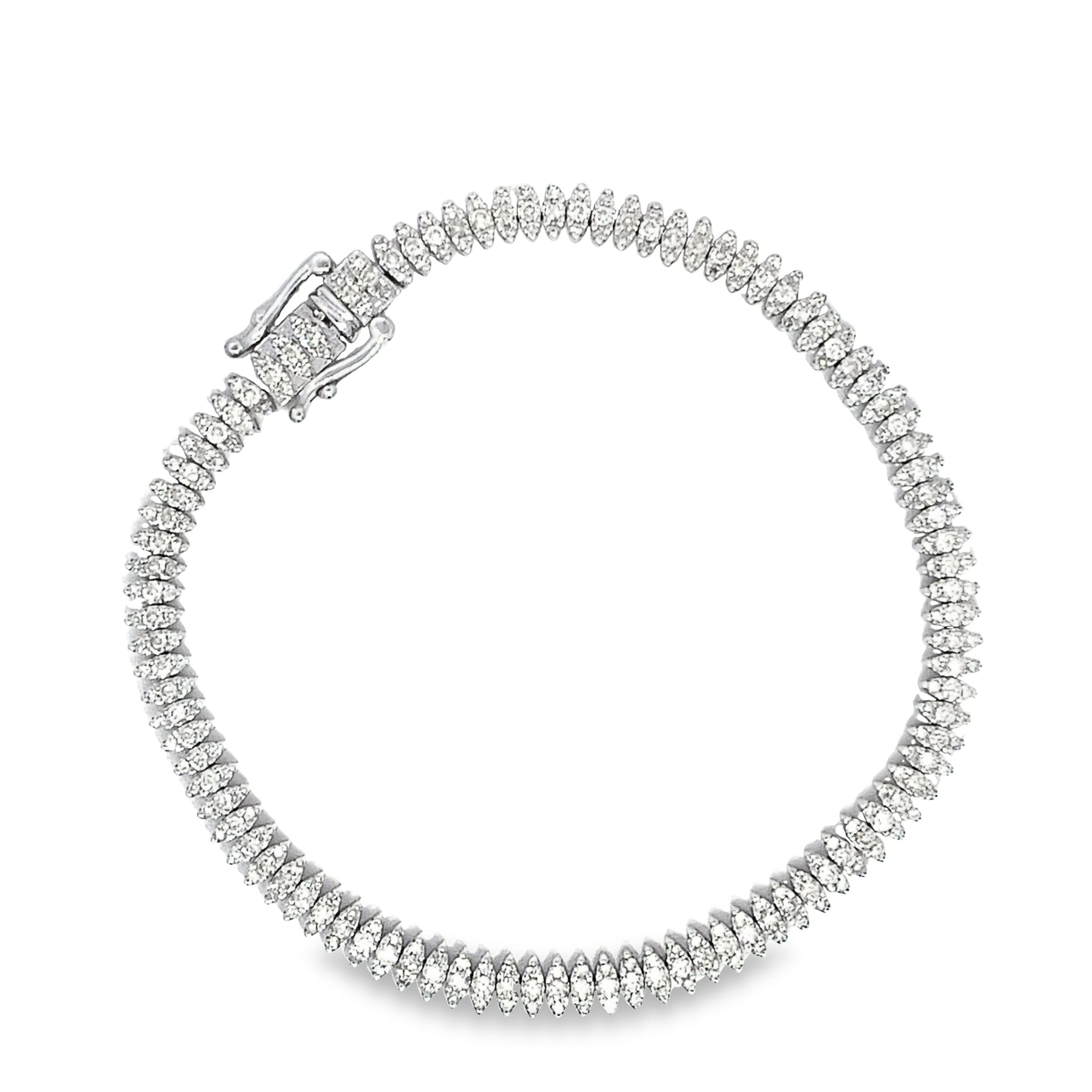 14K WHITE GOLD DIAMOND MARQUISE ILLUSION TENNIS BRACELET