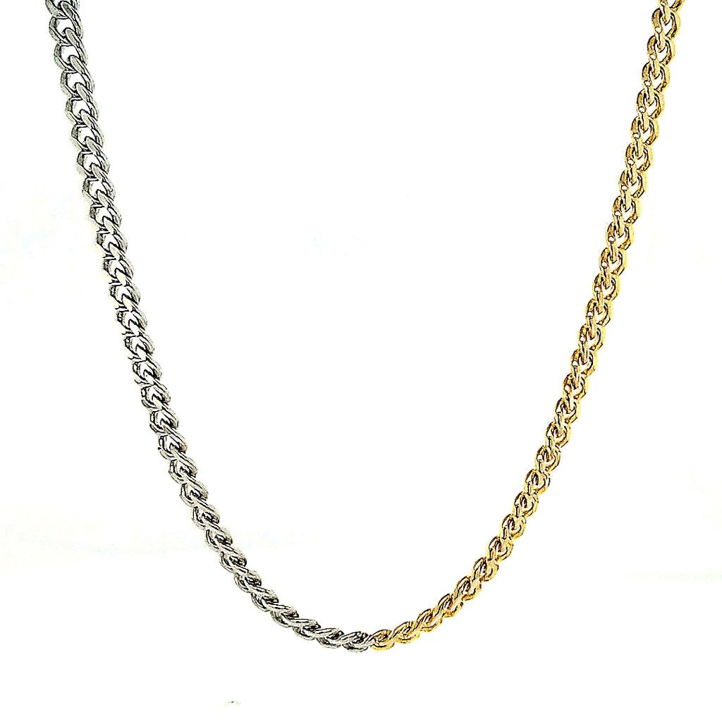 Half gold half silver necklace discount